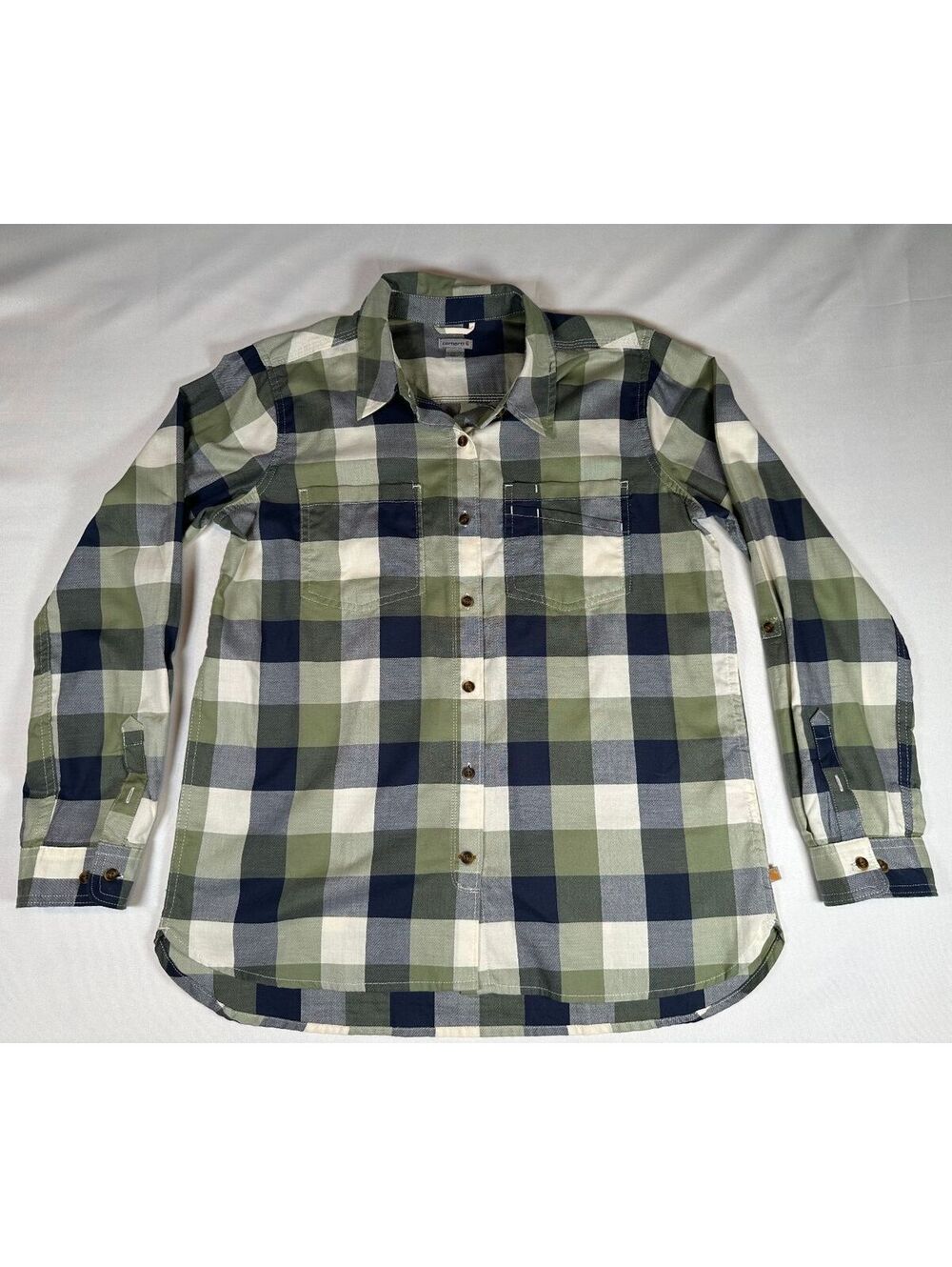 Carhartt Womens Flannel Size Large 12/14 100% Cotton